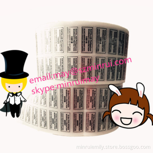Custom Tamper Proof Void Paper In Roll,silver Warranty Void Stickers,warranty Open Void Sticker